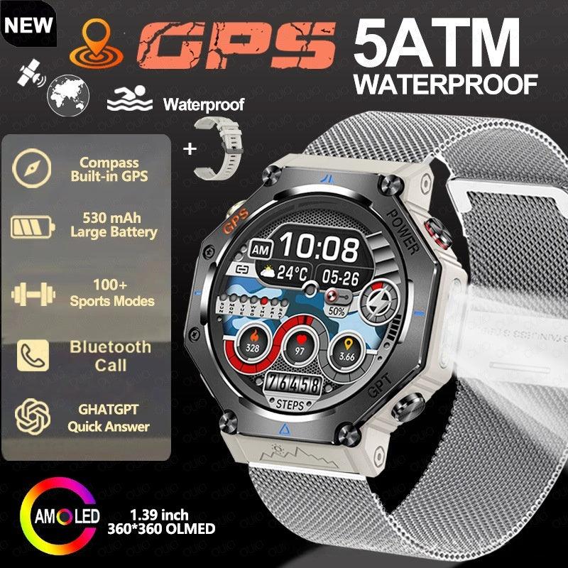 KC91 Smart Watch with Flashlight, Heart Rate, NFC and Bluetooth Calling