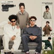 American-style Hoodie suit and Crew neck sweatsuit Unisex Fall Winter