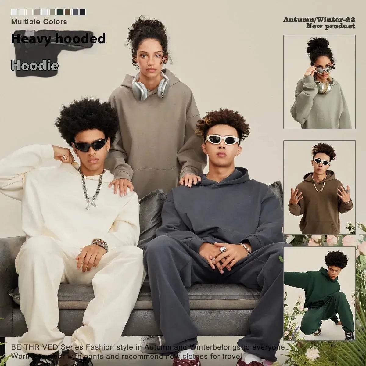 American-style Hoodie suit and Crew neck sweatsuit Unisex Fall Winter