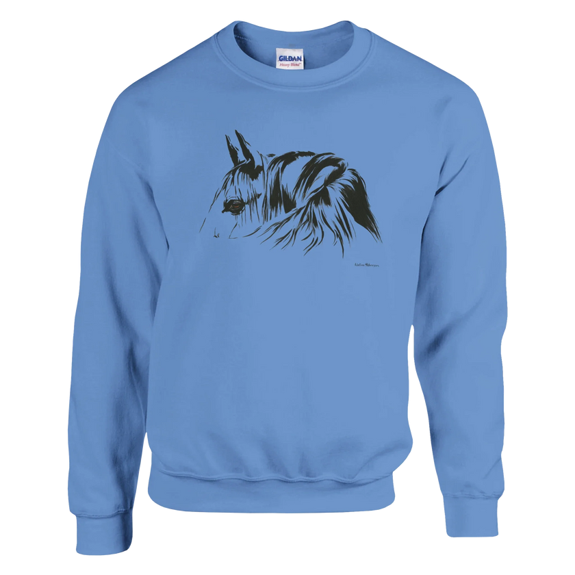 Simplicity Horse Portrait Sweatshirt – Elegant Clean Lined Graphic Apparel