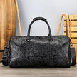 Luxury Retro Embossed Leather Duffle Bag with Shoe Compartment