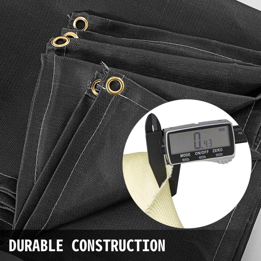 8 X 10 Ft Welding Blanket Black Fiberglass Blanket Portable Fiberglass Fire Retardant Blanket Welding Mat Welding Fireproof Thermal Resistant Insulation With Carry Bag