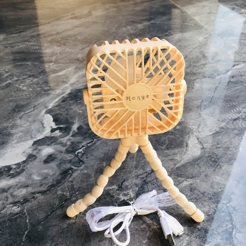 USB Powered summer heat Handheld fan with stand and Night light