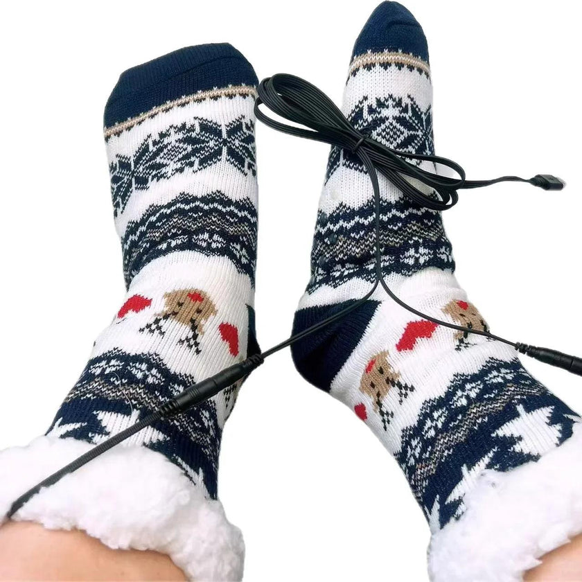 USB Electric Heating Warm Thickened Heating Room Socks