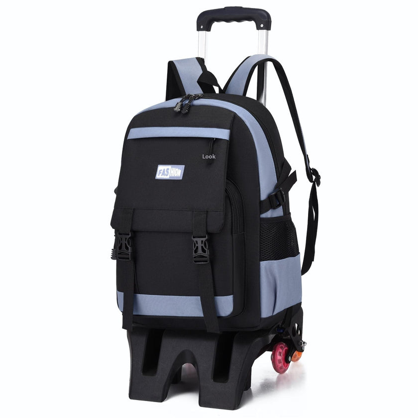 Kids Large Capacity Trolley School Backpack with Wheels – Primary School Pull Rod Bag
