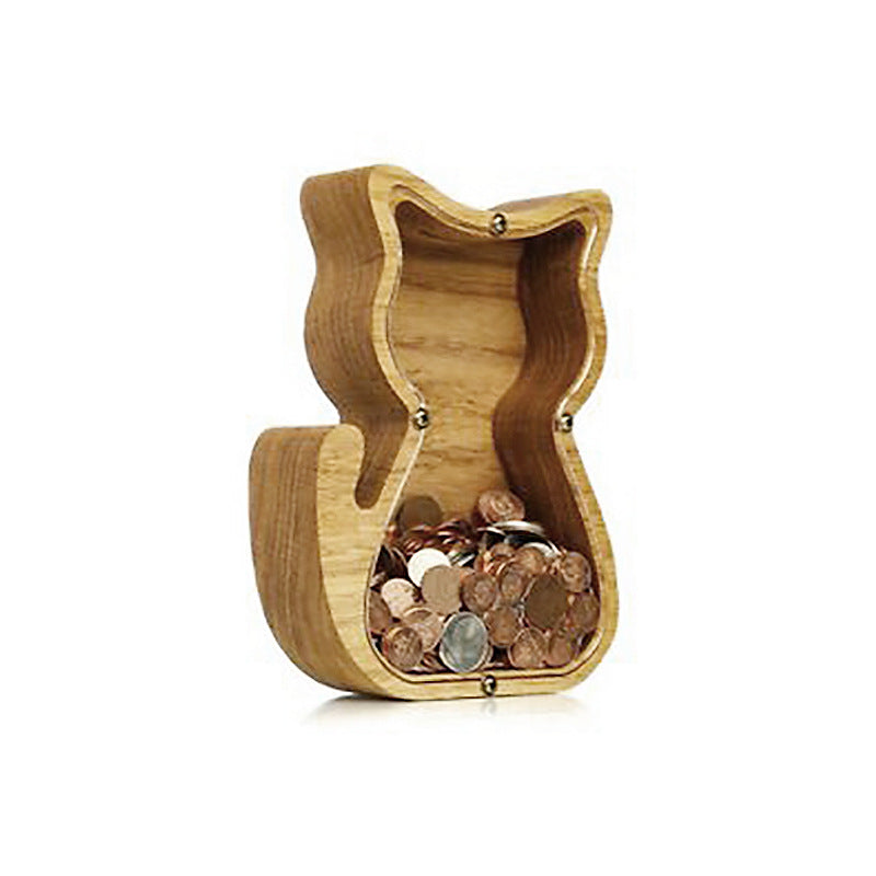 Wooden Animal & Alphabet Piggy Bank – Kids Holiday Gift, A–Z & Animal Styles