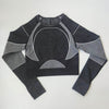Women Tight Long Sleeve Fitness Workout Yoga Running Gym Crop top