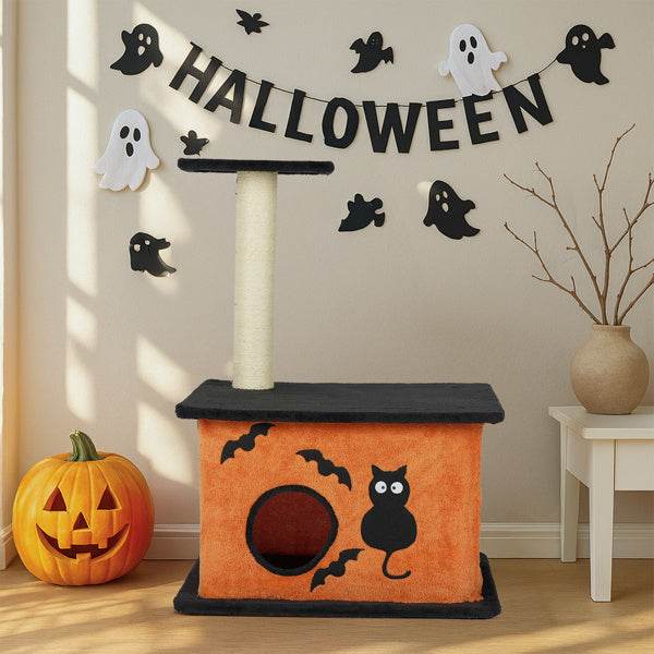 Halloween Inspired Cat Tree Tower Cat Tree For Indoor  With Spacious Cat Condo