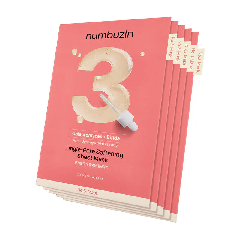 numbuzin No.3 Tingle-Pore Softening Sheet Mask 27ml - 1 BOX / 5 PC