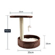 Cat Scratching Post with Platform & Hanging Toy – Multi Level Cat Tree Scratcher with Plush Bed