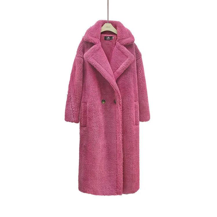 Winter Coats Women – Loose Lapel Medium-Length Polyester Coat