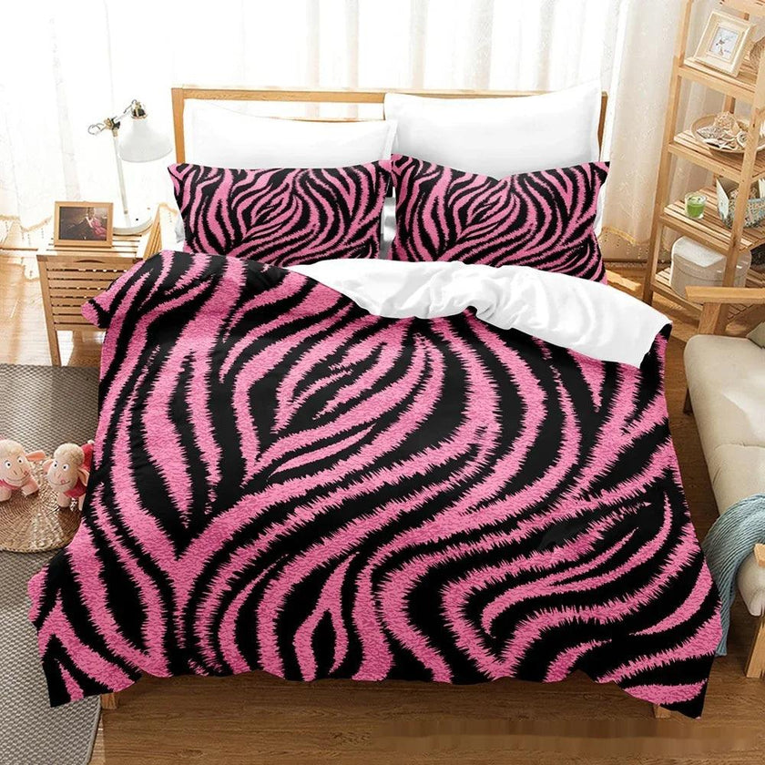 Animal Fur Grain Digital Print Duvet Cover Three-piece Bedding Set