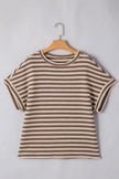 Striped Side Slit Top — Relaxed Casual Top for Women