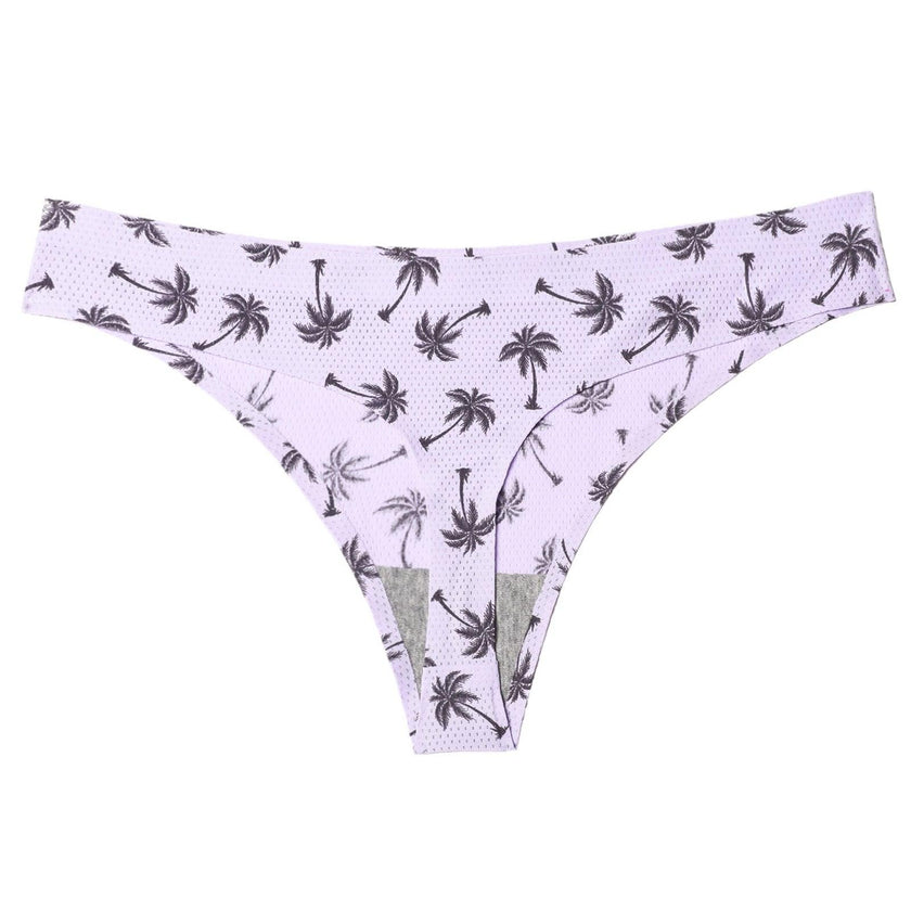 Women's Seamless Floral Print Low-Waist Briefs No-Trace Breathable