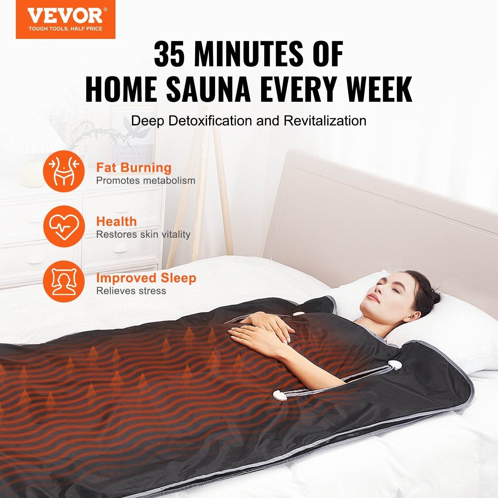 VEVOR Sauna Blanket For Detoxification, Portable Far Infrared Sauna For Home