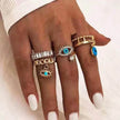 Personalized Punk Wind Demon Eye Diamond Drop Oil Ring for women