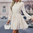 Lace Tied Long Sleeve Dress Fashion Midi Dresses Womens Clothing