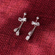 Silver Drop Earrings Tassel Bone Stud Earrings