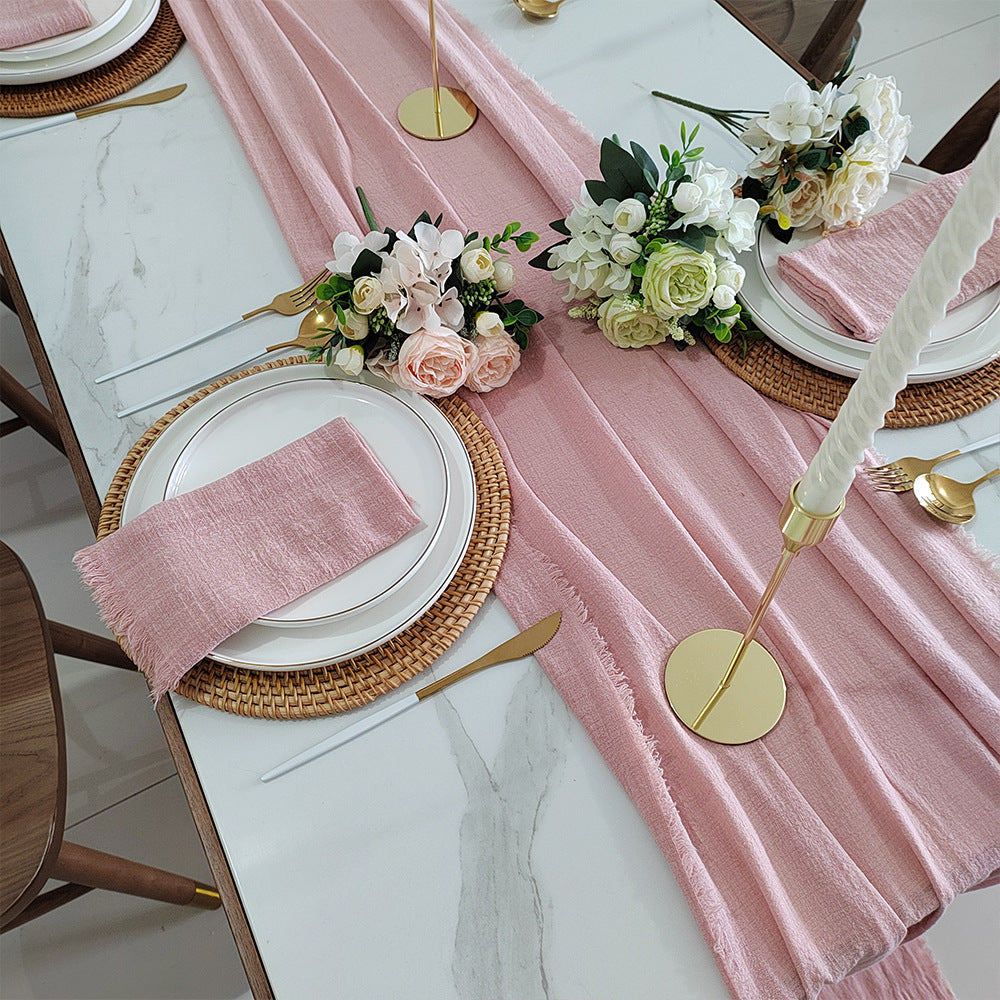 Cotton Raw Edge Placemats for Dining Table – 34 Colors, 42x42cm