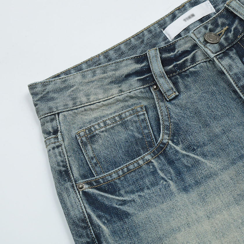 Men's Loose Wide-Leg Contrast Color Jeans – Fashion Baggy Denim Trousers