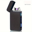 1pc Hot Electric Windproof Metal Lighter, Double Arc Flameless Plasma Rechargeable USB Lighter, LED Power Display Touch Sensor Lighter Christmas Gift