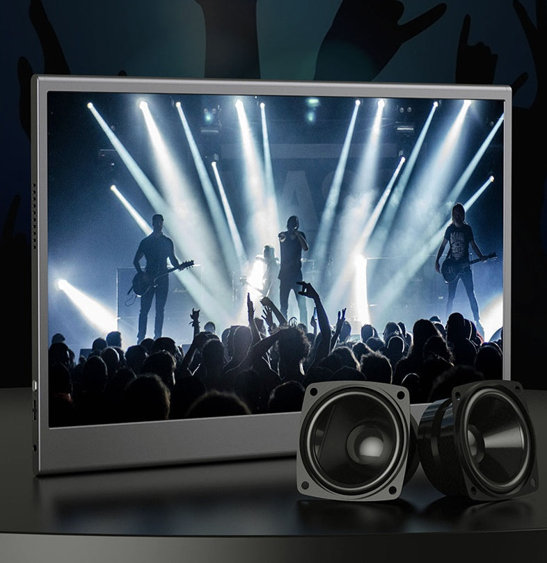 15.6-Inch Portable Monitor with Speakers – 1080P IPS, 99% sRGB, Mini HDMI & Type-C