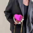 Love Shape Pearl Mini Messenger Bag for ladies y2k crossbody bag