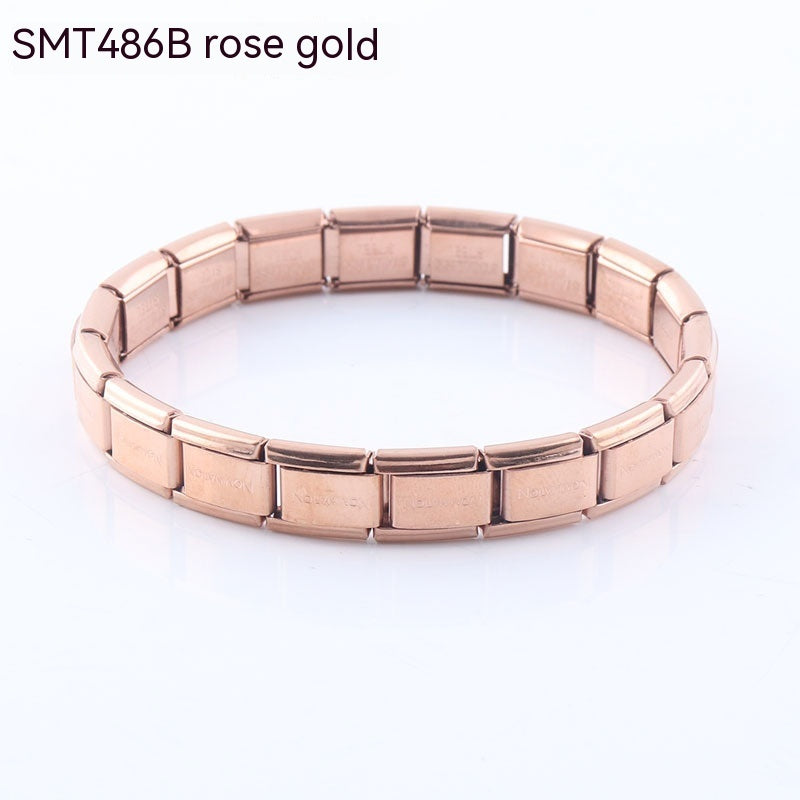 Fashion Personalized Stainless Steel Bracelet – Removable Electroplated Unisex Jewelry