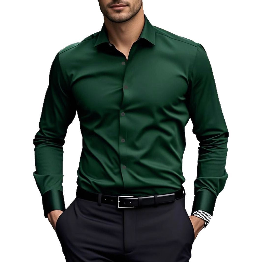 Men's Slim Fit Long Sleeve Business Dress Shirt – 12 Colors, S–3XL | Canada & USA