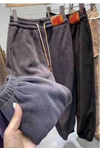 Leisure Trousers – Cotton Thick Flannel Sports Pants for Women