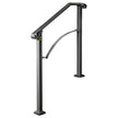 Handrails For Outdoor Steps, Fit 2 Or 3 Steps Outdoor Stair Railing, Arch 2 Wrought Iron Handrail, Flexible Porch Railing, Black Transitional Handrails For Concrete Steps Or Wooden Stairs