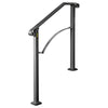 Handrails For Outdoor Steps, Fit 2 Or 3 Steps Outdoor Stair Railing, Arch 2 Wrought Iron Handrail, Flexible Porch Railing, Black Transitional Handrails For Concrete Steps Or Wooden Stairs