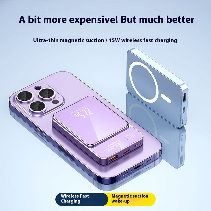 Magnetic Wireless Power Bank – 15W Fast Charging MagSafe Style