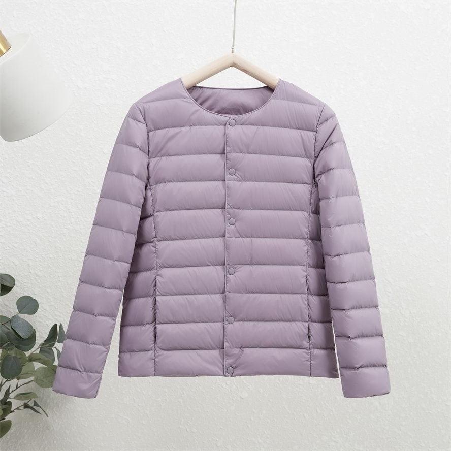 Women's Lightweight Short Inner-wear Round-neck Thermal Jacket