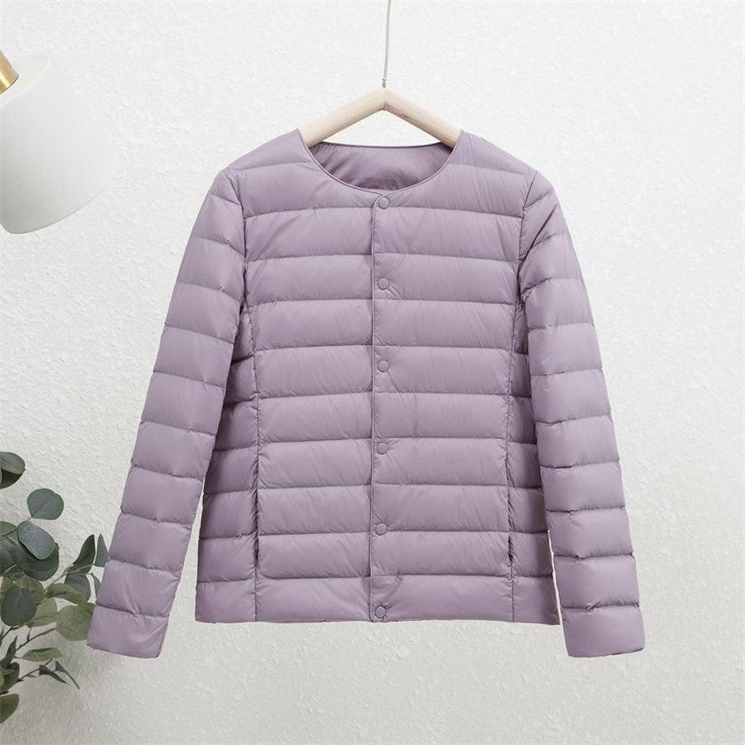 Women's Lightweight Short Inner-wear Round-neck Thermal Jacket