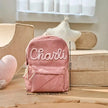 Personalised Children's School Bag – Cartoon Name Backpack (Beige, Blue, Green, Pink)