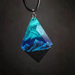 Snow Mountain Aurora Luminous Pendant Noctilucent Resin Necklace