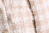 Elegant Luxury Lapel Long Sleeved Double Breasted Check tweed Blazer Women