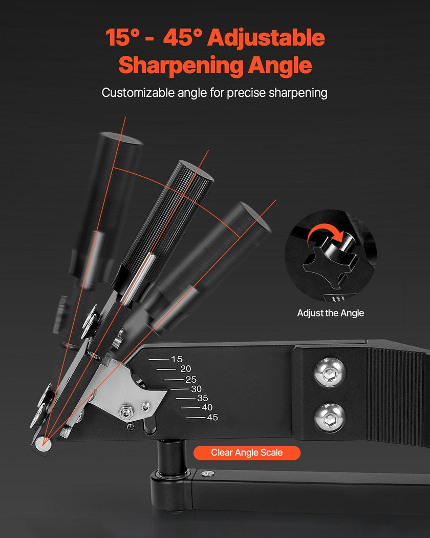 Adjustable Lawn Mower Blade Sharpener 15°–45°