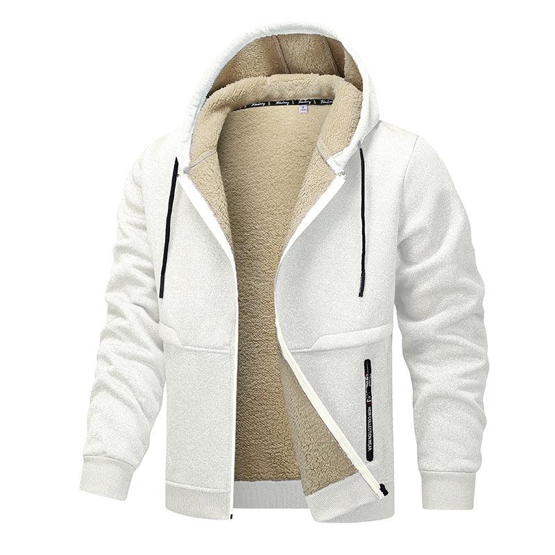 Lambswool Coat – Men’s Warm Polyester Winter Coat in Solid Colors