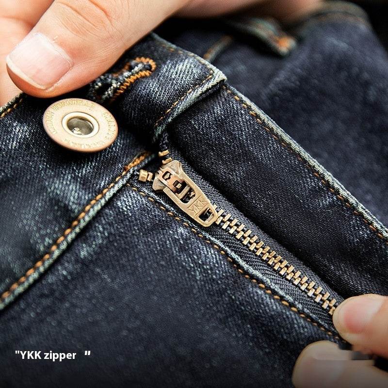 Denim Cotton Men's Vintage Denim Washed Straight Jeans pant