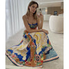 Elegant Ladies Spaghetti strap Vacation Resort Boho Floral Summer Maxi dress