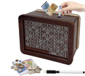 Wooden Coin Bank with Denomination Slots – Piggy Bank (Small & Large)