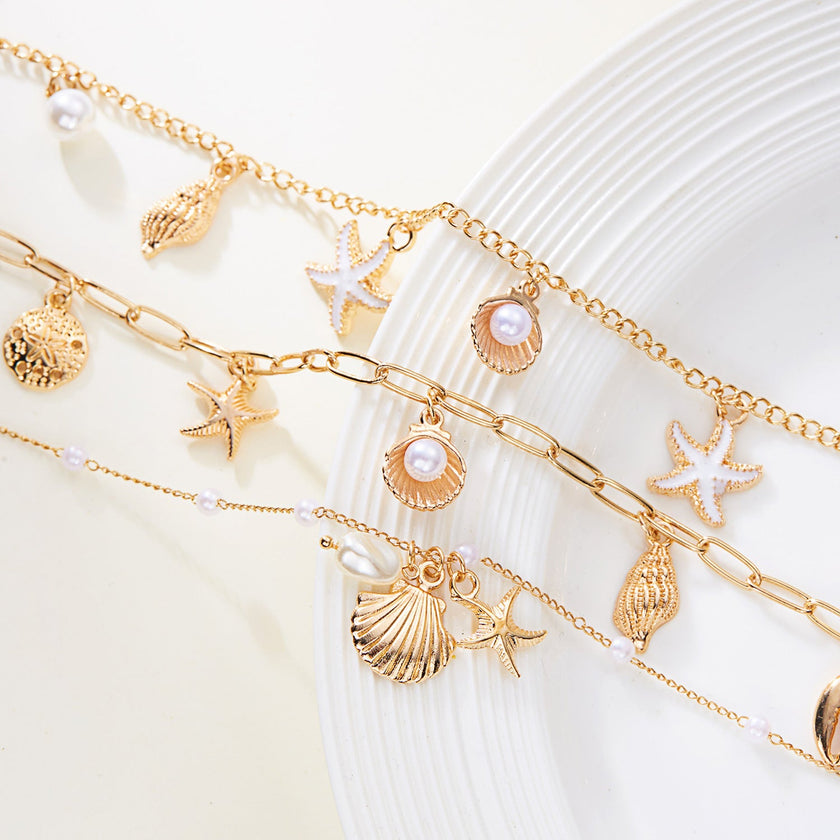 Starfish Conch Shell Turtle Pendant Necklace for Women – Ocean Beach Jewelry | Canada & USA
