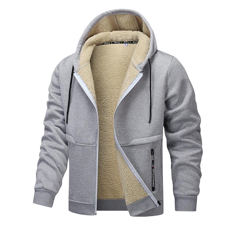 Lambswool Coat – Men’s Warm Polyester Winter Coat in Solid Colors