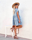 Casual Fashion Denim Short Sleeve loose mini Dress