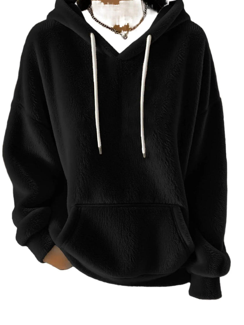 Womens Sweatshirt Elegant Commuting Style Pullover with Lace-Up Design