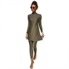 Pure Color Long-sleeved Trousers Fully Surrounded Conservative Beach Surfing Sunscreen ArabSwimsuit