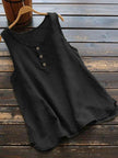 Women's Sleeveless Linen Vest Top – Loose Casual Summer Blouse