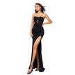Elegant strapless Slit Long Sequin dress Formal Evening dress